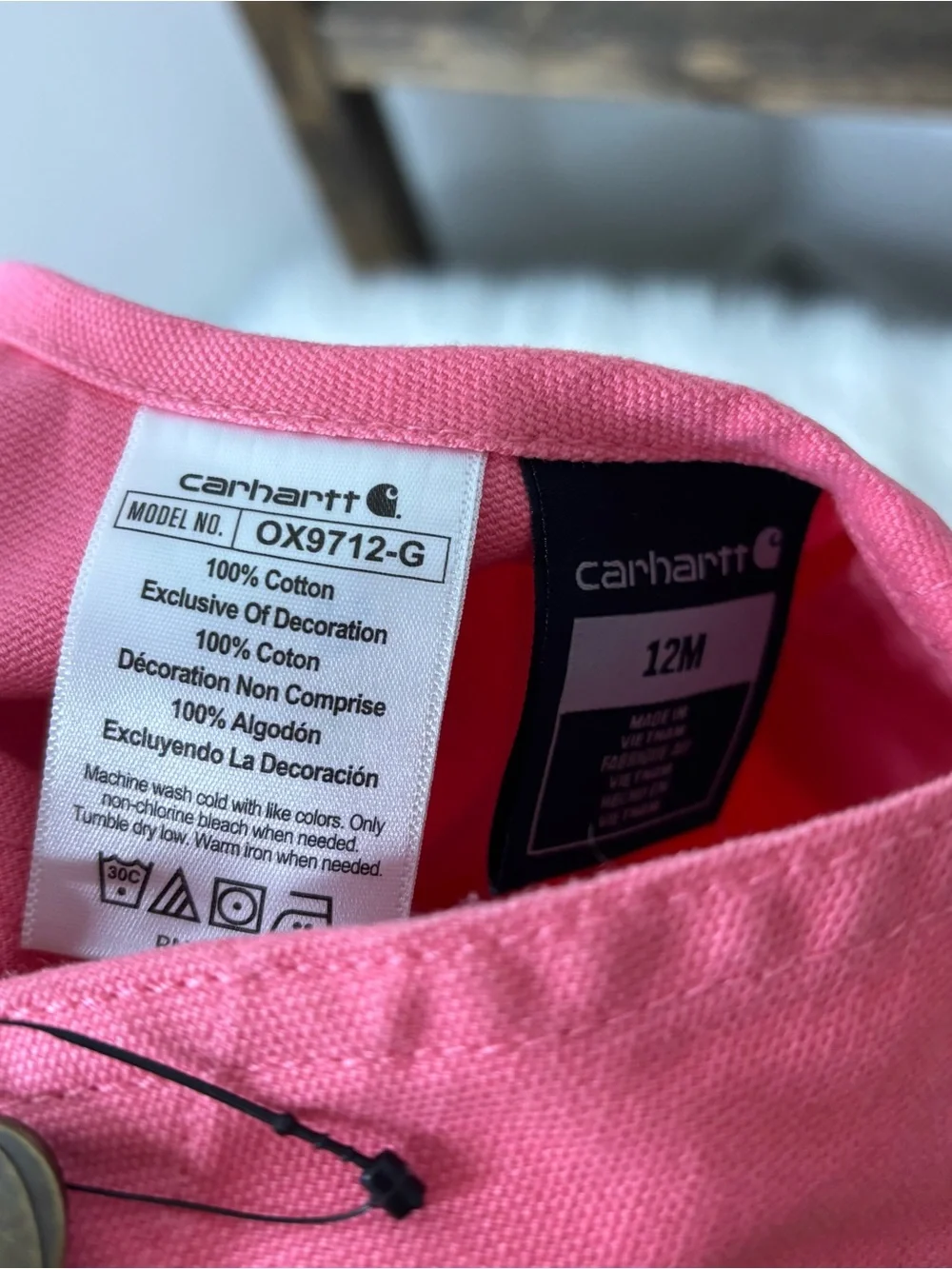 Carhartt Kids Pink Bib Overalls Size 12M